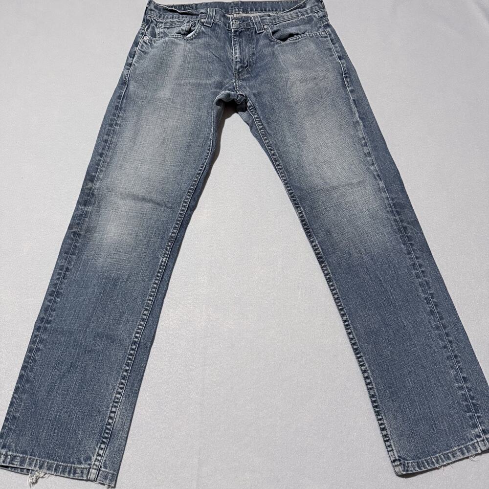 Levi's Jeans Men's Blue Denim Distressed Faded Mid-Rise Classic Straight - 32X28